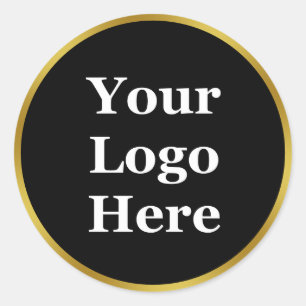 Elegant Black en Gold Uw Logo hier Sjabloon Ronde Sticker