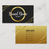 Elegant Black en Gold Visitekaartje (Voorkant / Achterkant)