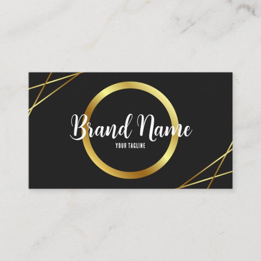 Elegant Black en Gold Visitekaartje (Voorkant)