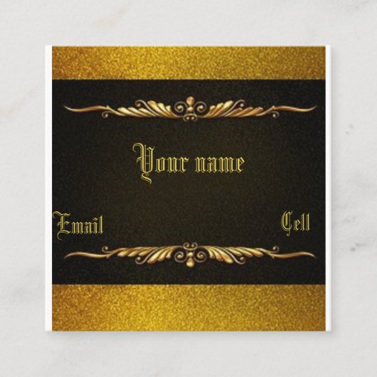 Elegant Black en Gold Visitekaartje (Voorkant)