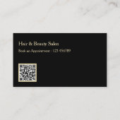 Elegant Black en Gold Visitekaartje met QR-code (Achterkant)