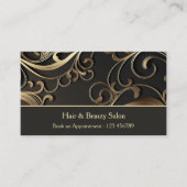 Elegant Black en Gold Visitekaartje met QR-code (Voorkant)