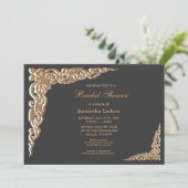 Elegant Black en Gold Vrijgezellenfeest Kaart (Staand voorkant)