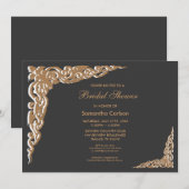 Elegant Black en Gold Vrijgezellenfeest Kaart (Voorkant / Achterkant)