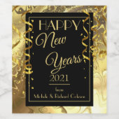 Elegant Black en Gold Wijn Etiket (Enkel label)