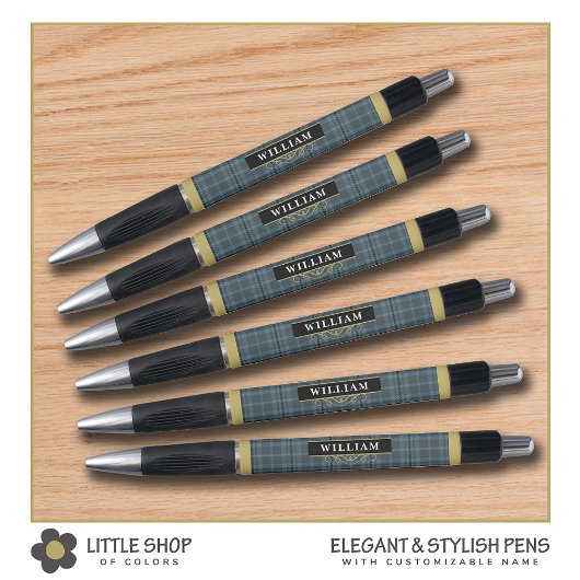 Elegant Black en Gold Windows Check Monogram Pen