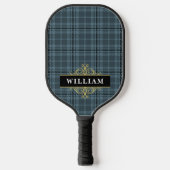 Elegant Black en Gold Windows Check Monogram Pickleball Paddle (Voorkant)