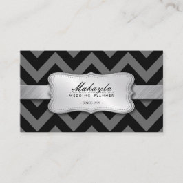Elegant Black en Gray Chevron Pattern Visitekaartje