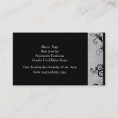Elegant Black en Grey Deco Boutique Visitekaartje (Achterkant)