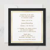 Elegant Black en Metallic Gold Bar mitzvah Kaart (Achterkant)