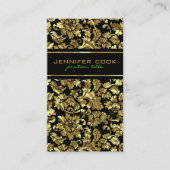 Elegant Black en Metallic Gold Damaskers Visitekaartje (Voorkant)