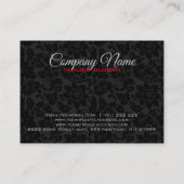 Elegant Black en Metallic Gold Floral Damaskers Visitekaartje (Achterkant)