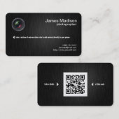 Elegant Black en Metallic Gold Photography Visitekaartje (Voorkant / Achterkant)