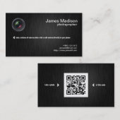 Elegant Black en Metallic Gold Photography Visitekaartje (Voorkant / Achterkant)