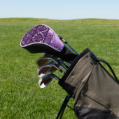 Elegant Black en Metallic Paarse Damaskers & Lace Golfheadcover (Insitu)