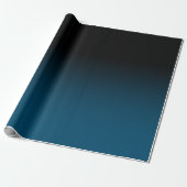 Elegant Black en Ocean Blue Blauwgroen Ombre Cadeaupapier (Uitgerold)