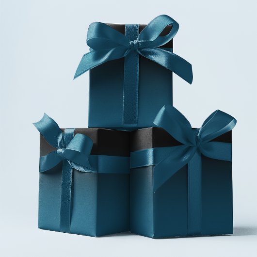 Elegant Black en Ocean Blue Blauwgroen Ombre Cadeaupapier