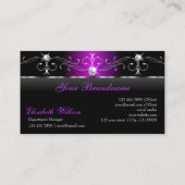 Elegant Black en Paarse Squiggins voegen Logo toe Visitekaartje (Achterkant)