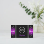 Elegant Black en Paarse Squiggins voegen Logo toe Visitekaartje (Staand voorkant)
