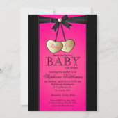Elegant Black en Pink Damask | Baby shower Kaart (Voorkant)