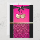 Elegant Black en Pink Damask | Baby shower Kaart (Achterkant)