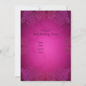 Elegant Black en Pink Fabulous 40th Birthday Kaart (Achterkant)