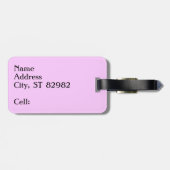 Elegant Black en Pink Floral Pattern Bagagelabel (Achterkant horizontaal)