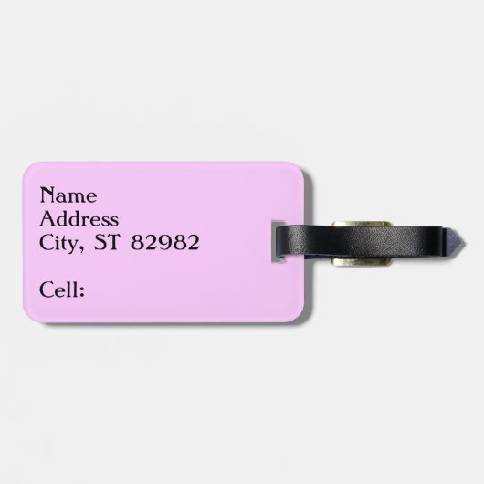 Elegant Black en Pink Floral Pattern Bagagelabel (Achterkant horizontaal)