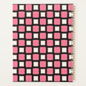 Elegant Black en Pink Square Pattern Planner (Achterkant)
