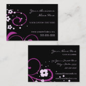 Elegant Black en Pink Swirls Visitekaartjes (Voorkant / Achterkant)