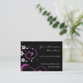 Elegant Black en Pink Swirls Visitekaartjes (Staand voorkant)