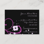 Elegant Black en Pink Swirls Visitekaartjes (Achterkant)