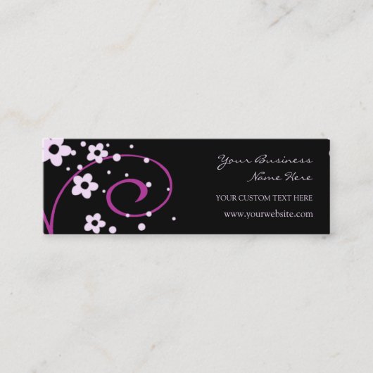 Elegant Black en Pink Swirls Visitekaartjes (Voorkant)