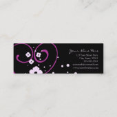 Elegant Black en Pink Swirls Visitekaartjes (Achterkant)