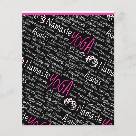 Elegant Black en Pink Yoga Yogi Asanas Design Flyer (Voorkant)