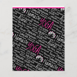 Elegant Black en Pink Yoga Yogi Asanas Design Flyer