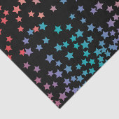 Elegant Black en Rainbow Stars Sterrennacht Sky Tissuepapier (Detail)
