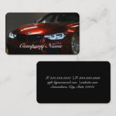 Elegant Black en Red Automotive Visitekaartje (Voorkant / Achterkant)