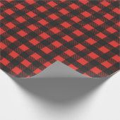 Elegant Black en Red Pset Gold-kerstpatroon Cadeaupapier (Hoek)