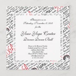 Elegant Black en Red Yoga Positions Lotus Blossom Kaart