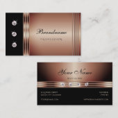 Elegant Black en Roos Gold Sparging Diamonds Visitekaartje (Voorkant / Achterkant)