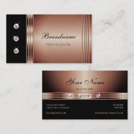 Elegant Black en Roos Gold Sparging Diamonds Visitekaartje