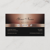 Elegant Black en Roos Gold Sparging Diamonds Visitekaartje (Achterkant)