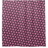 Elegant Black en roze Geometric Star Pattern Douchegordijn (Voorkant)