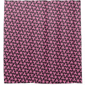 Elegant Black en roze Geometric Star Pattern Douchegordijn (Voorkant)