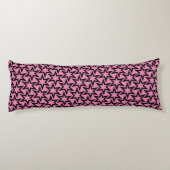 Elegant Black en roze Geometric Star Pattern Lichaamskussen (Achterkant)
