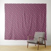 Elegant Black en roze Geometric Star Pattern Wandkleed (In Situ (horizontaal))