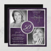 Elegant Black en Silver 50th Birthday Foto Kaart (Voorkant / Achterkant)