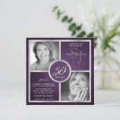 Elegant Black en Silver 50th Birthday Foto Kaart (Staand voorkant)