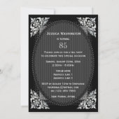 Elegant Black en Silver 85th Birthday Kaart (Achterkant)